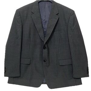 Lauren Ralph Lauren Blazer Mens 46S‎ Gray Pin Stripe Suit Jacket Wool Sport Coat